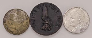 Papal medals - Lot of 3 Papal medals - One in aluminum - Co...