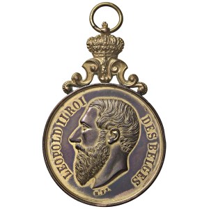 Foreign medals - BELGIO. Leopoldo II Medaglia 1892 Premio per espos...