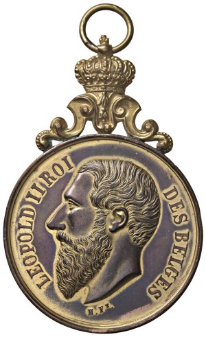 Foreign medals - BELGIUM.Leopold II Medal 1892 Award for expos...