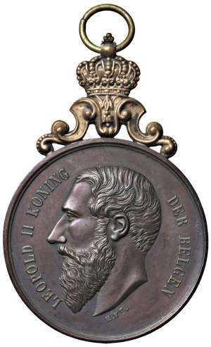 Foreign medals - BELGIUM.Leopold II Medal 1895 Award for Loker...