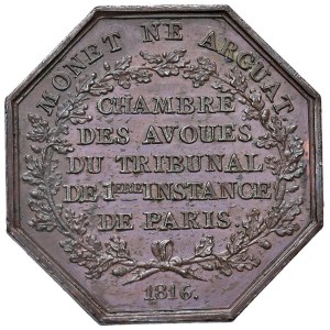Foreign medals - FRANCIA Luigi XVIII (1755-1824) Gettone 1816 Camer...