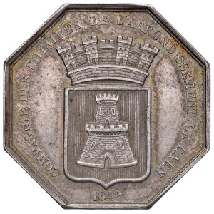 Foreign medals - FRANCIA Gettone 1842 Comnpagnia dei Notai dell'arr...