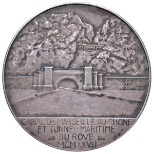 Foreign medals - FRANCIA. Medaglia 1927 Canale di Marsiglia e ponte...