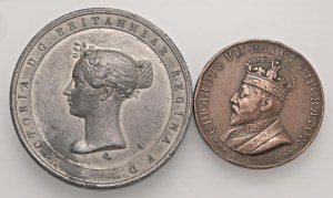 Foreign medals - ENGLAND Lot of two medals: Medal in met...