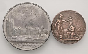 Foreign medals - ENGLAND Lot of two medals: Medal in met...