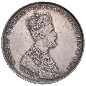 Foreign medals - SVEZIA Gettone 1873 Oscar II Re di Svezia e Norveg...