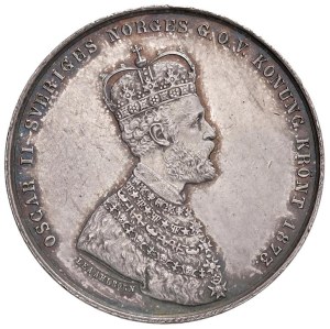 Foreign medals - SWEDEN Token 1873 Oscar II King of Sweden and Norwegian...