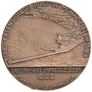 Various medals - Port of Mohammedia. Medal 1984 G.I.S. Impregil...