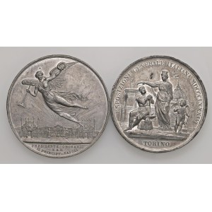 Various medals - Lotto di 2 Medaglie in Stagno - Bologna e Torino f...