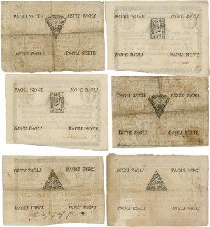 Italian Banknotes - Papal States - Roman Republic - Lot of 6 ...