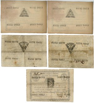 Italian Banknotes - Papal States - Roman Republic - Lot of 5 ...