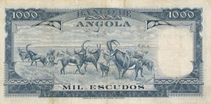 Foreign Banknotes - ANGOLA 1,000 Escudos - P. 98 Small tear in...