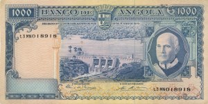 Foreign Banknotes - ANGOLA 1,000 Escudos - P. 98 Small tear in...
