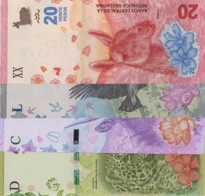 Foreign Banknotes - ARGENTINA 20, 50, 1000 and 500 Pesos 2018...