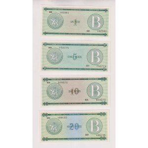 Foreign Banknotes - Cuba - Certificati da 1 + 5 + 10 + 20 Pesos serie ...