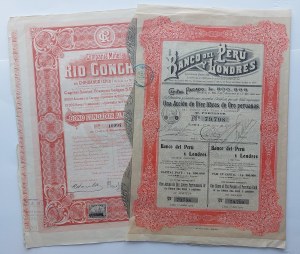 Foreign Banknotes - PERU + MEXICO: lot 2 shares as scanned...