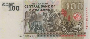 Foreign Banknotes - Swaziland - 100 Emalangeni - P. 39...
