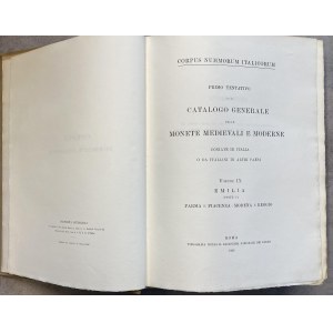 Numismatic books - CNI - Vol. IX. Emilia (parte I Parma e Piacenza, M...