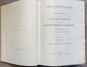 Numismatic books - CNI - Vol. IX. Emilia (part I Parma and Piacenza, M...