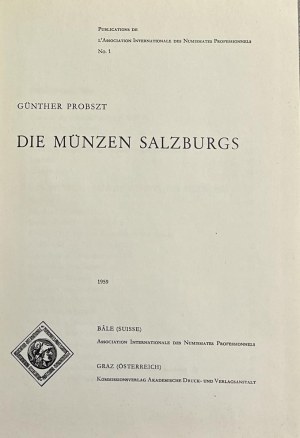Numismatic books - Probszt G., Die MÃ¼nzen Salzburgs, Basel - Graz ...