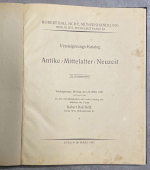 Auction Catalogs - Robert Ball, Versteigerungs-Katalog. Antike / Mitt...