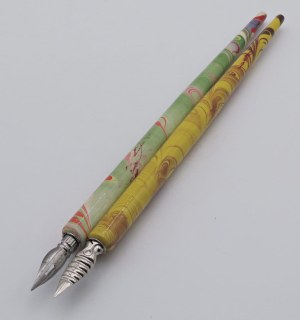 Pens - LOT OF 2 METAL BRUSHES - As pictured, length...