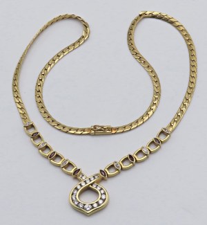 Jewelry - JEWELRY - 18kt gold necklace with diamonds. Weight ...