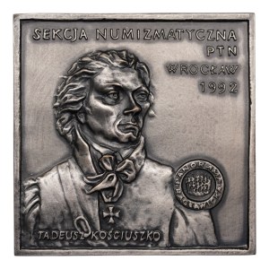 Placket Numismatic Section PTN Wroclaw 1992 - Tadeusz Kosciuszko Rare issue.