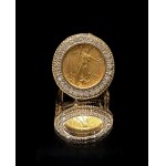 USA, 1995 5-dollar and diamond ring