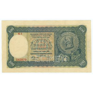 Slovaquie, 100 couronnes 1940, SPÉCIMEN
