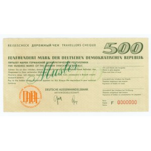 Germany, Travel Cheque 500 marks, series F 0000000, Muster