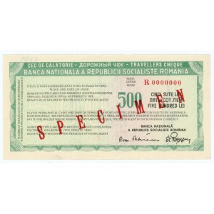 Romania, Traveler's check 500 lei, series R 0000000, SPECIMEN