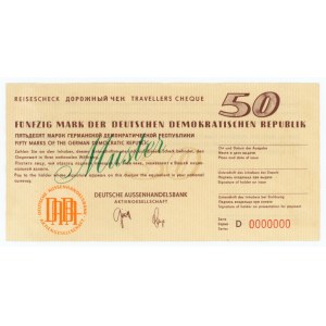 Niemcy, Czek podróżniczy 50 marek, seria D 0000000, Muster