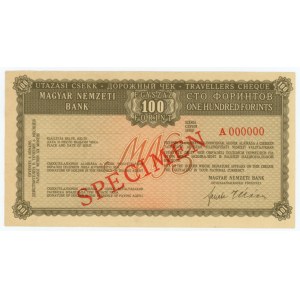 Hungary, Traveler's check 100 forints, series A 000000 SPECIMEN