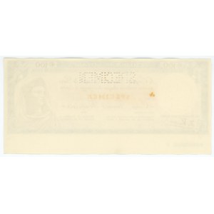 France, Travel Cheque of 100 Francs, No 0000000, SPECIMEN