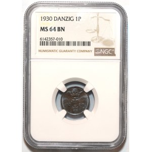 WMG, 1 fenig 1930, NGC MS64 BN