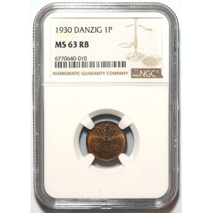 WMG, 1 fenig 1930, NGC MS63 RB