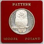 1,000 Gold 1986, SOWA, PRÓBA silver