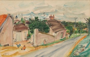 Henryk Hayden (1883 Warsaw - 1970 Paris), Landscape from a small town, 1950
