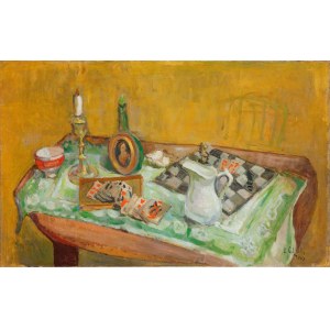 Zygmunt Schreter (1886 Łódź - 1977 Paryż), Martwa natura z szachownicą, około 1940