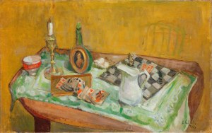 Zygmunt Schreter (1886 Lodz - 1977 Paris), Still life with checkerboard, circa 1940