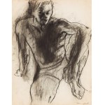 Joachim Weingart (1895 Drohobycz - 1942 Auschwitz), Siedzący mężczyzna (recto) / Studium żeńskich aktów (verso), około 1930