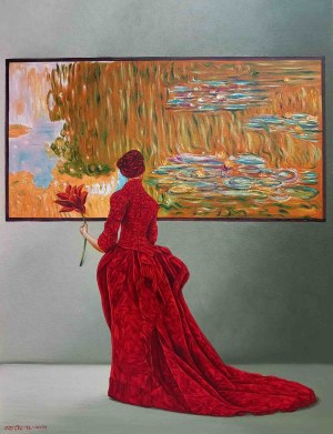 Mariusz Zdybal, Red Lily from the series Visits to the Impressionists, 2025