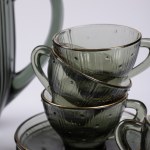 Service for hot drinks pattern 2321, Ząbkowice Economic Glassworks, 1970s.