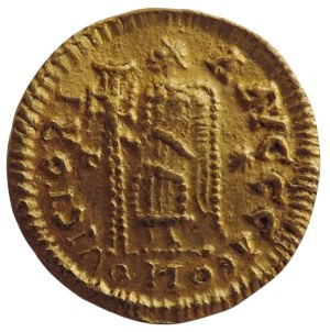 Byzanc, Anastasius 491-518, solidus, imitation? CONO(B) mirrored