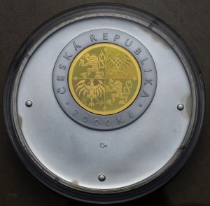 Czech Republic - medal, 2000 CZK Millennium bimetal with hologram, variant with matt field