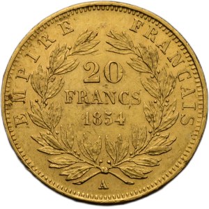 Francie, Napoleon III. 1852 - 1872, 20 frank 1854 A - Paříž