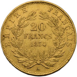 France, Napoleon III. 1852 - 1872, 20 francs 1854 A - Paris