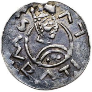 Vratislav II. 1061-1092, denarius Cach 354 high crown