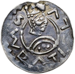 Vratislav II. 1061-1092, denarius Cach 354 high crown